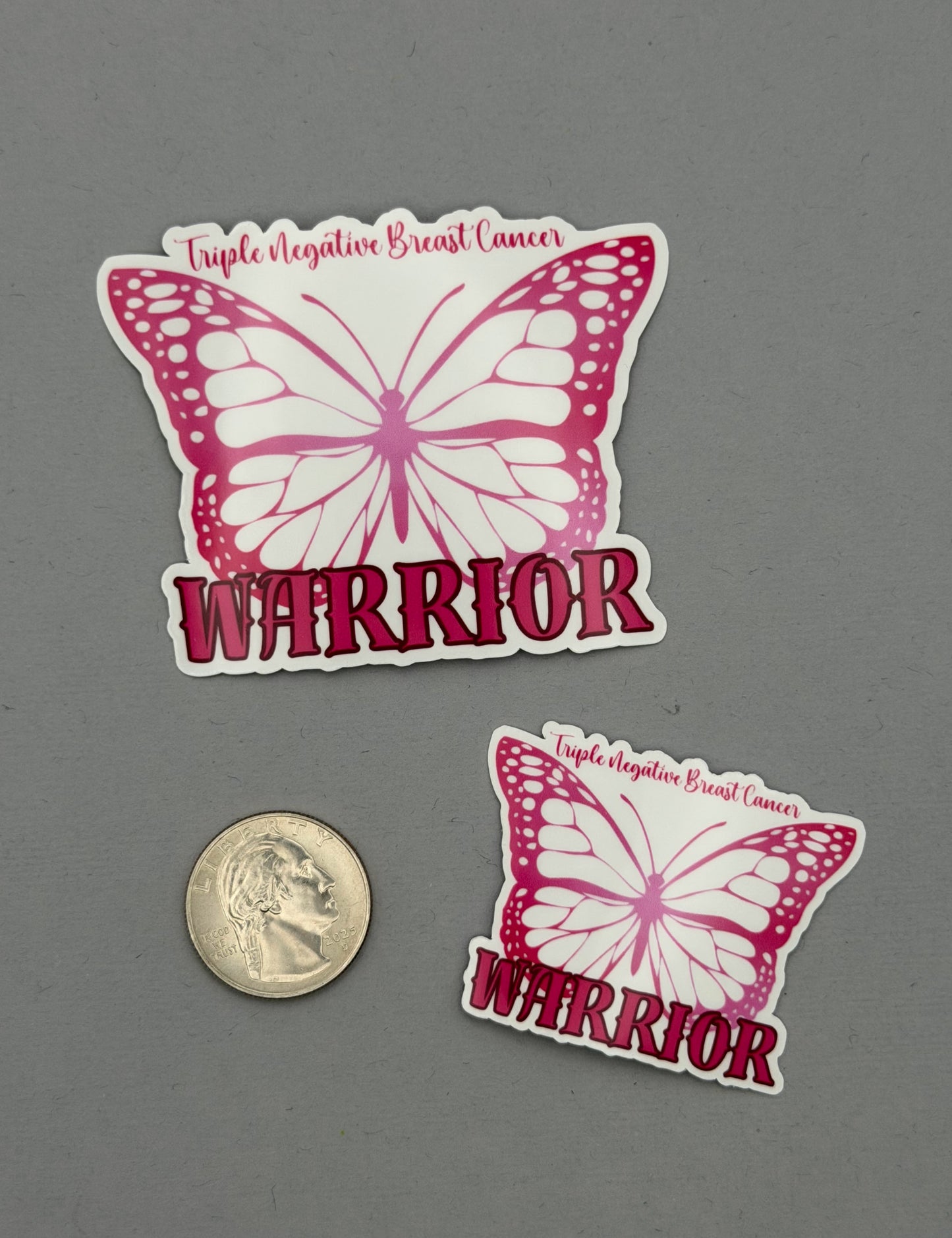Triple Negative Breast Cancer Warrior Butterfly Sticker