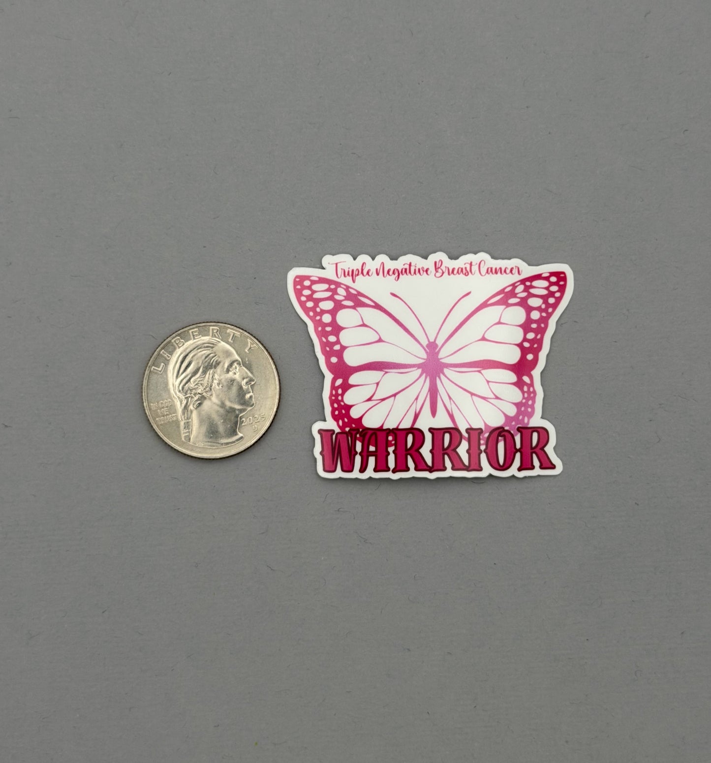 Triple Negative Breast Cancer Warrior Butterfly Sticker