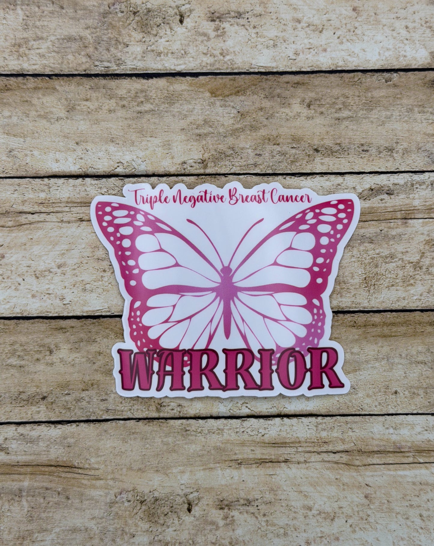 Triple Negative Breast Cancer Warrior Butterfly Sticker