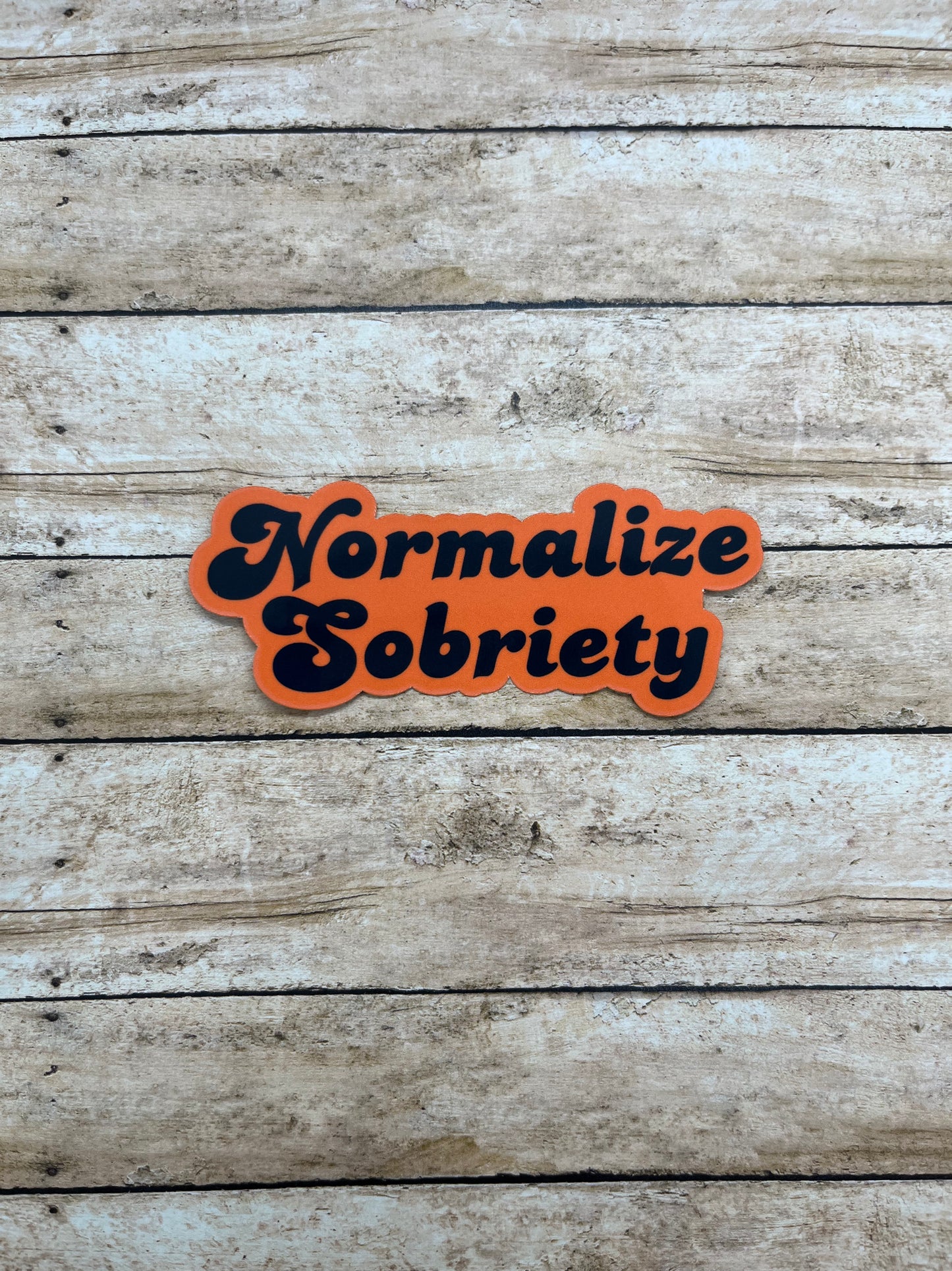 Normalize Sobriety Orange & Black Sticker