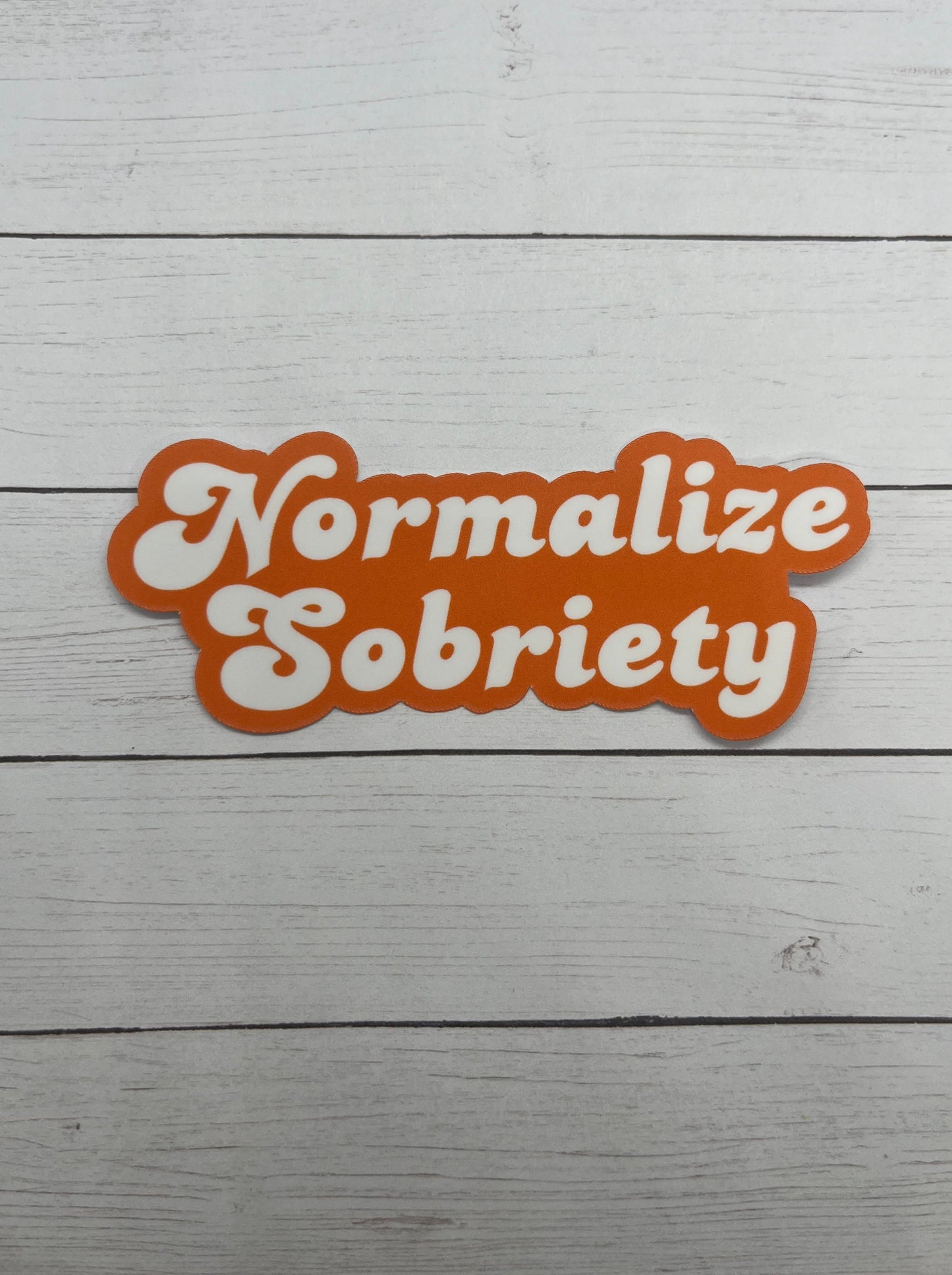 Normalize Sobriety Orange & White Sticker