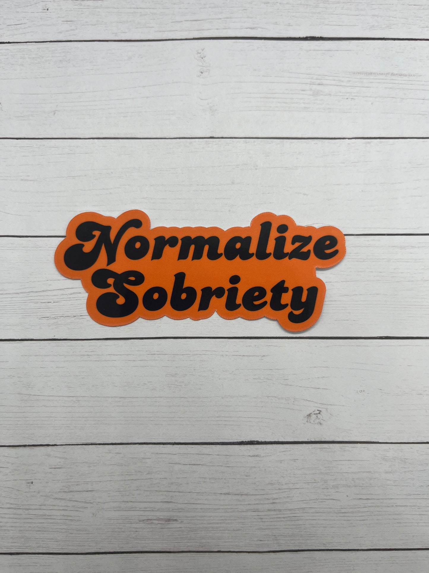 Normalize Sobriety Orange & Black Sticker