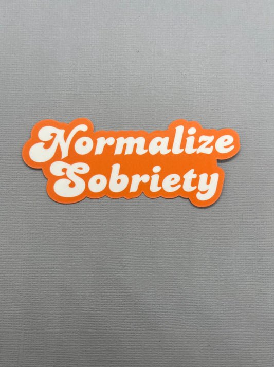 Normalize Sobriety Orange & White Sticker