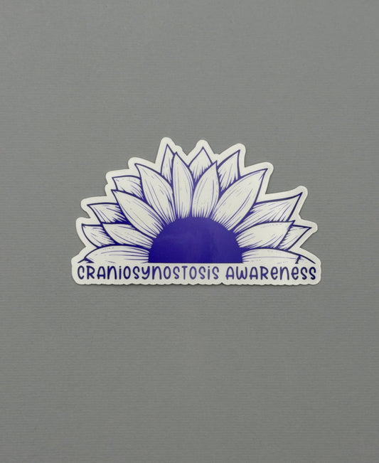 Craniosynostosis Awareness Sunflower Sticker or Magnet