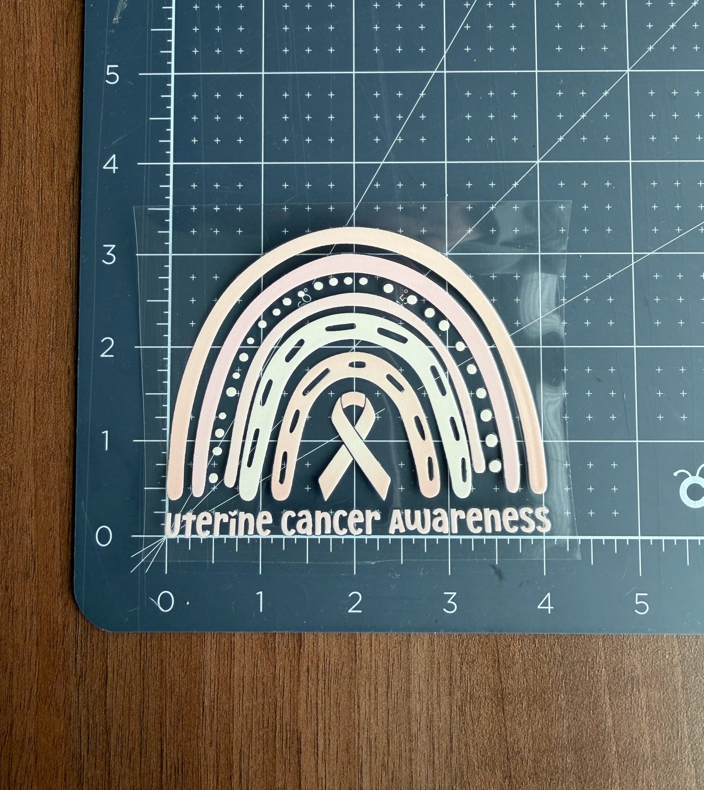 Uterine Cancer Awareness Rainbow Car Decal