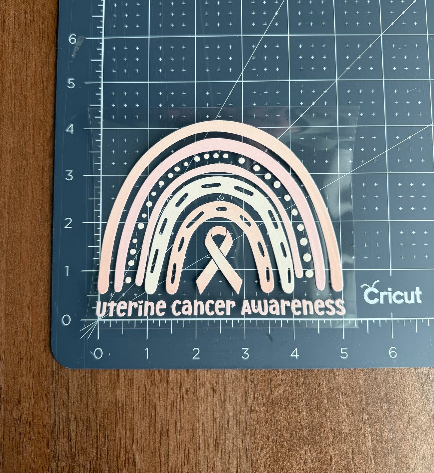 Uterine Cancer Awareness Rainbow Car Decal