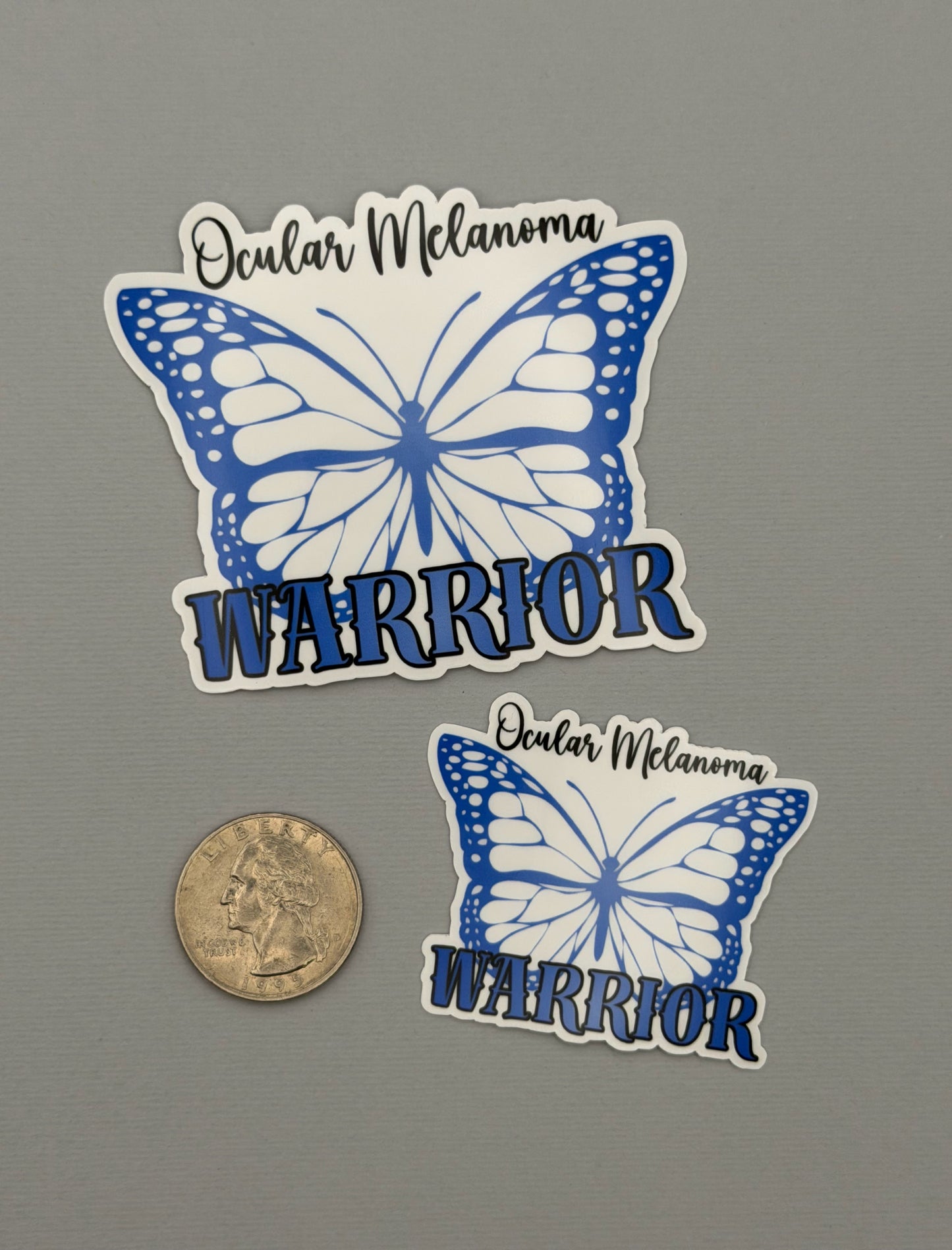 Ocular Melanoma Warrior Butterfly Sticker or Magnet