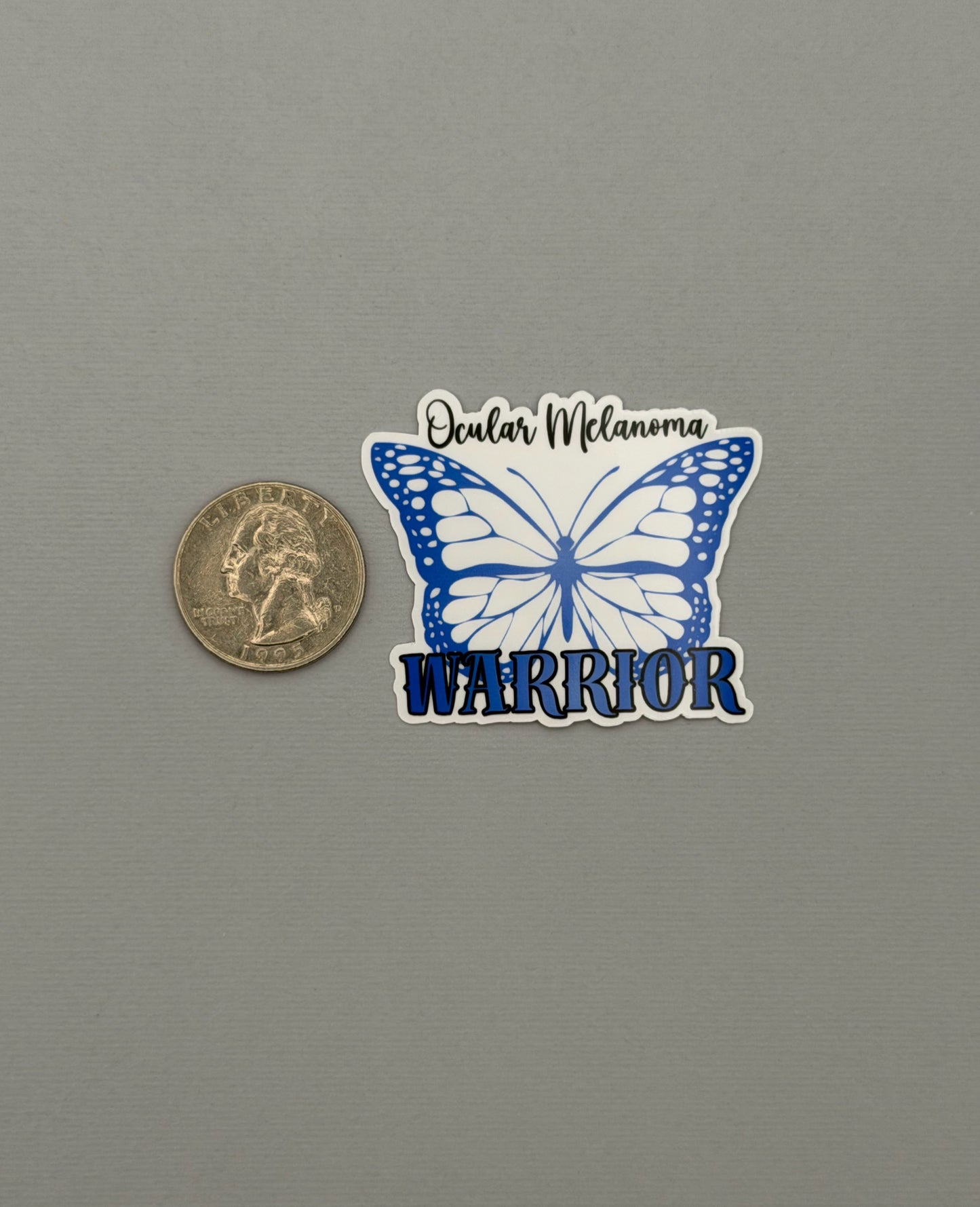 Ocular Melanoma Warrior Butterfly Sticker or Magnet