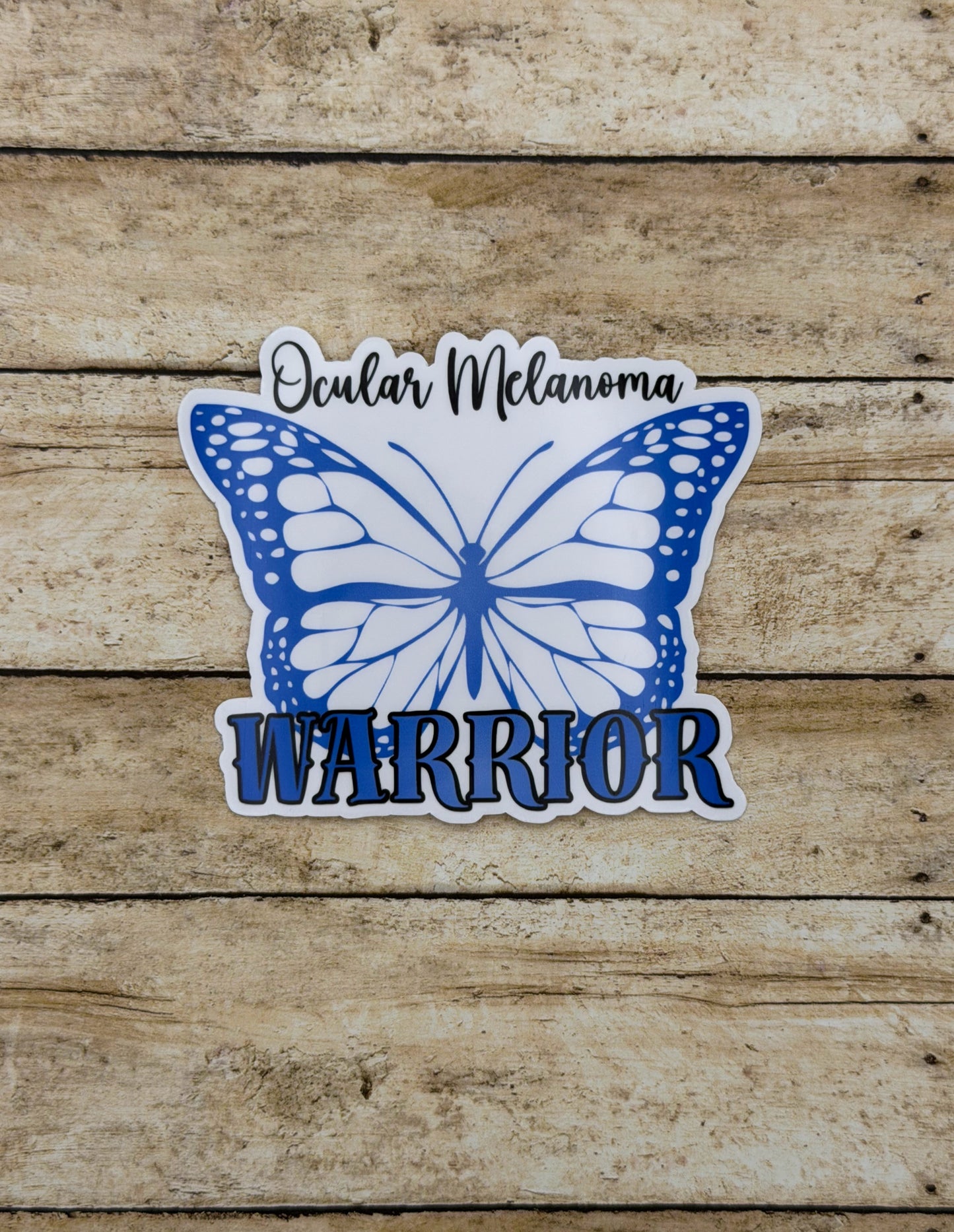 Ocular Melanoma Warrior Butterfly Sticker or Magnet
