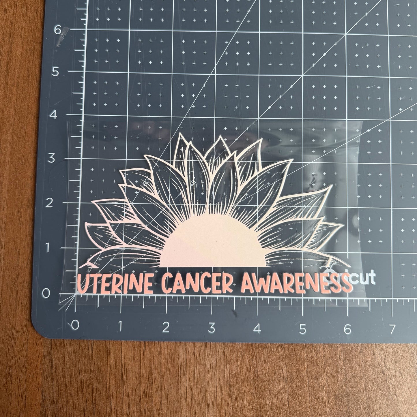 Uterine Cancer Awareness Sunflower Car Decal