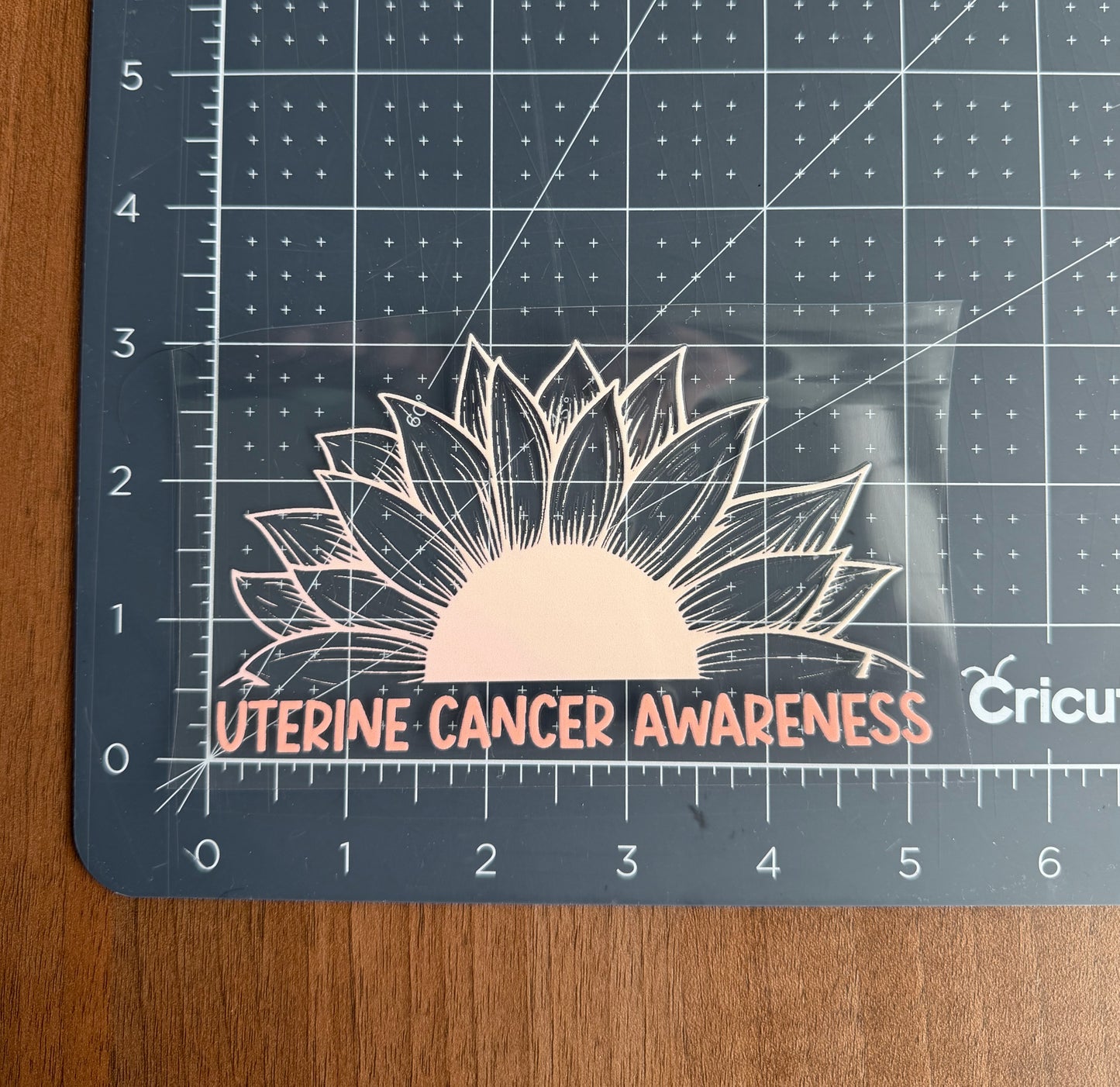 Uterine Cancer Awareness Sunflower Car Decal