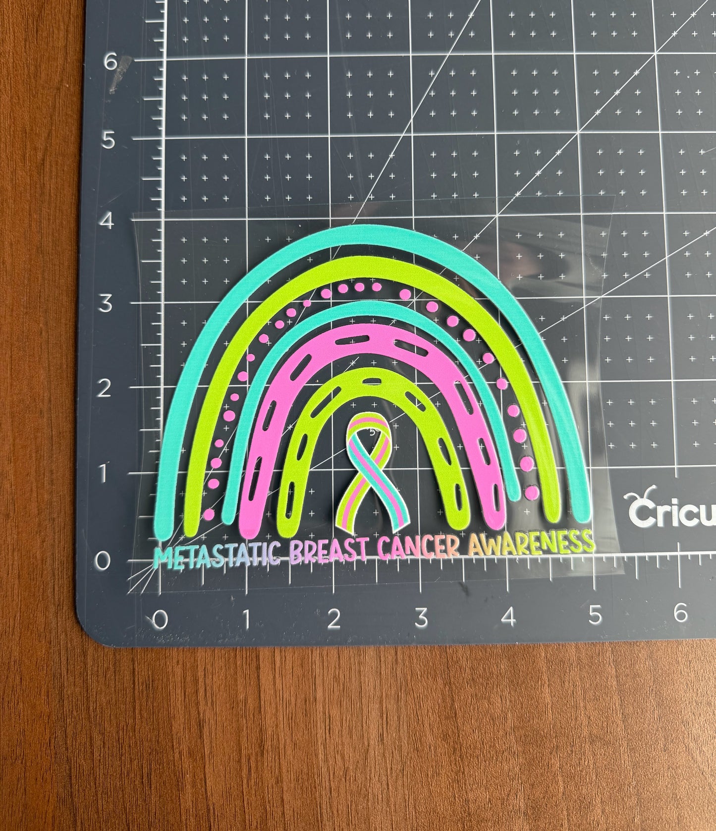 Metastatic Breast Cancer Awareness Rainbow Car Decal