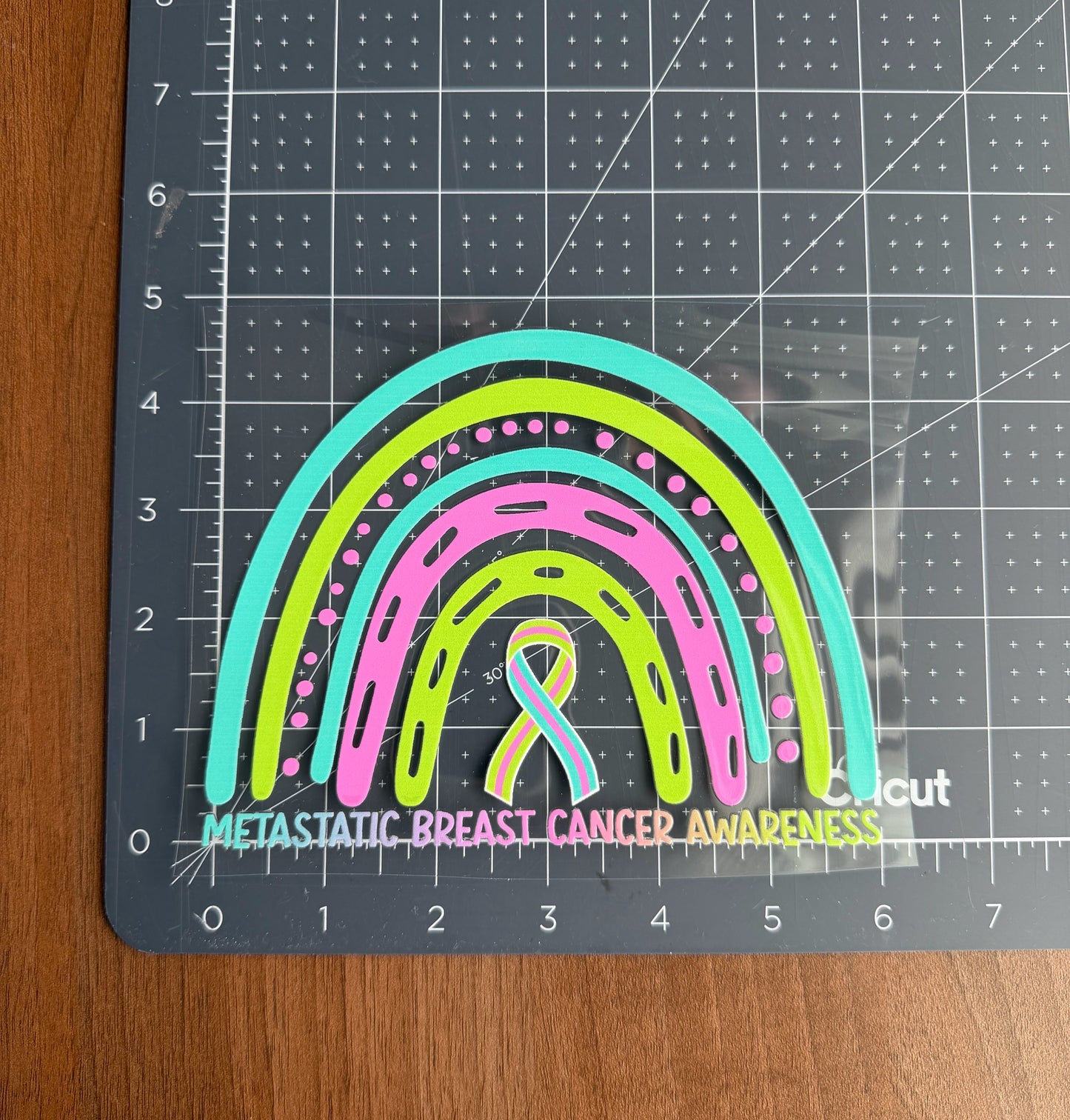 Metastatic Breast Cancer Awareness Rainbow Car Decal
