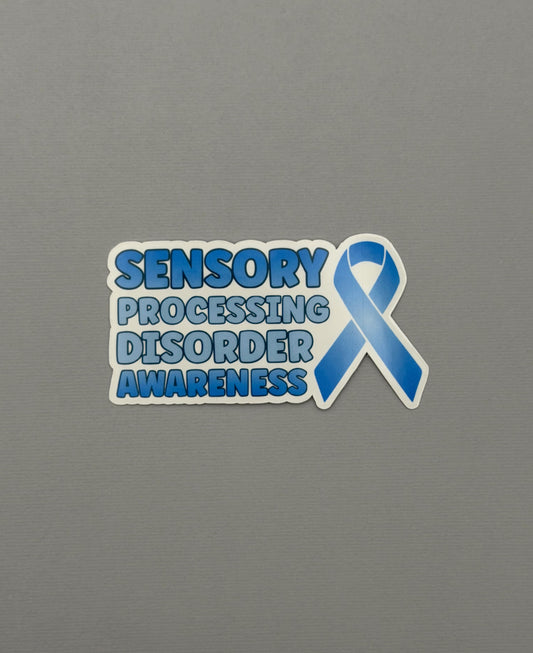 Sensory Processing Disorder Awareness with Ribbon Sticker or Magnet | SPD