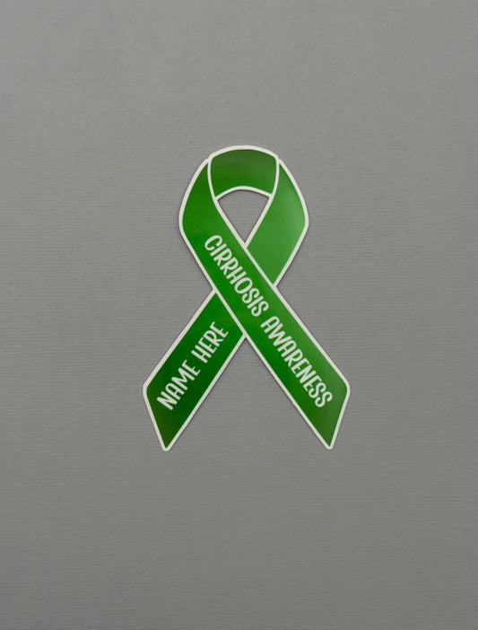 Cirrhosis Awareness Custom Ribbon Sticker or Magnet