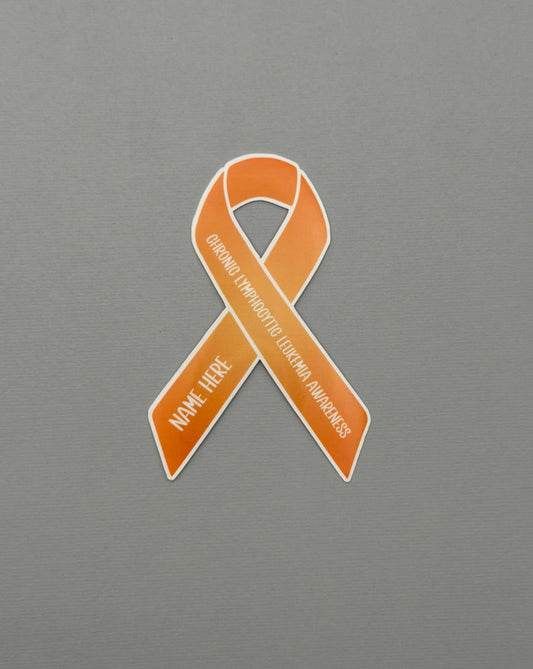 Chronic Lymphocytic Leukemia (CLL) Awareness Custom Ribbon Sticker or Magnet