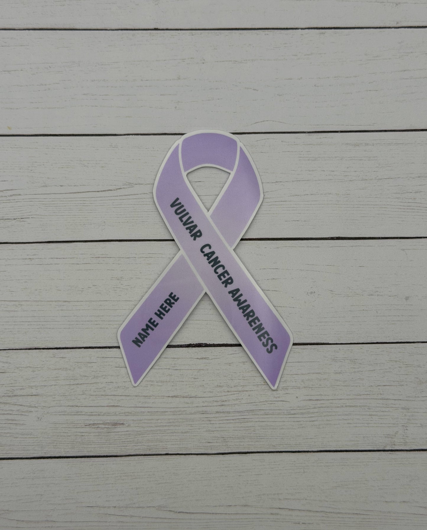 Vulvar Cancer Awareness Custom Ribbon Sticker or Magnet