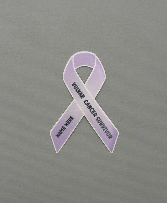 Vulvar Cancer Survivor Custom Ribbon Sticker or Magnet