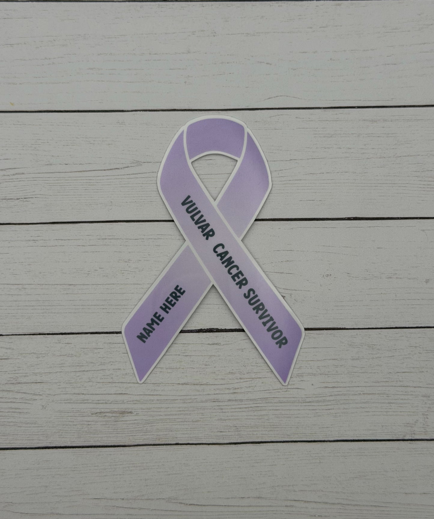 Vulvar Cancer Survivor Custom Ribbon Sticker or Magnet