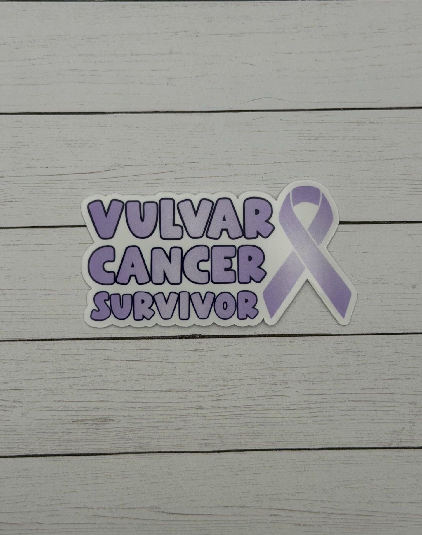 Vulvar Cancer Survivor with Ribbon Sticker or Magnet