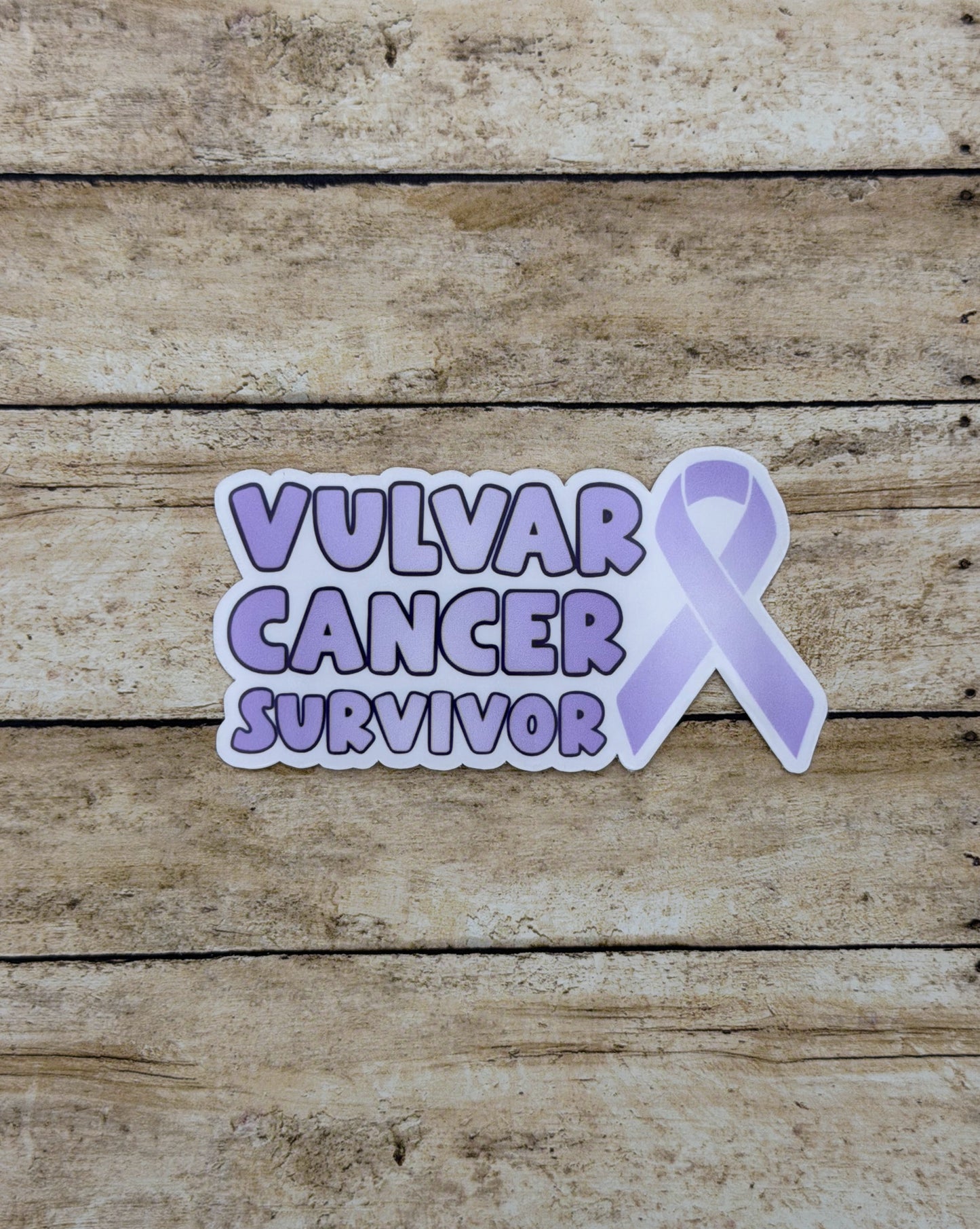 Vulvar Cancer Survivor with Ribbon Sticker or Magnet