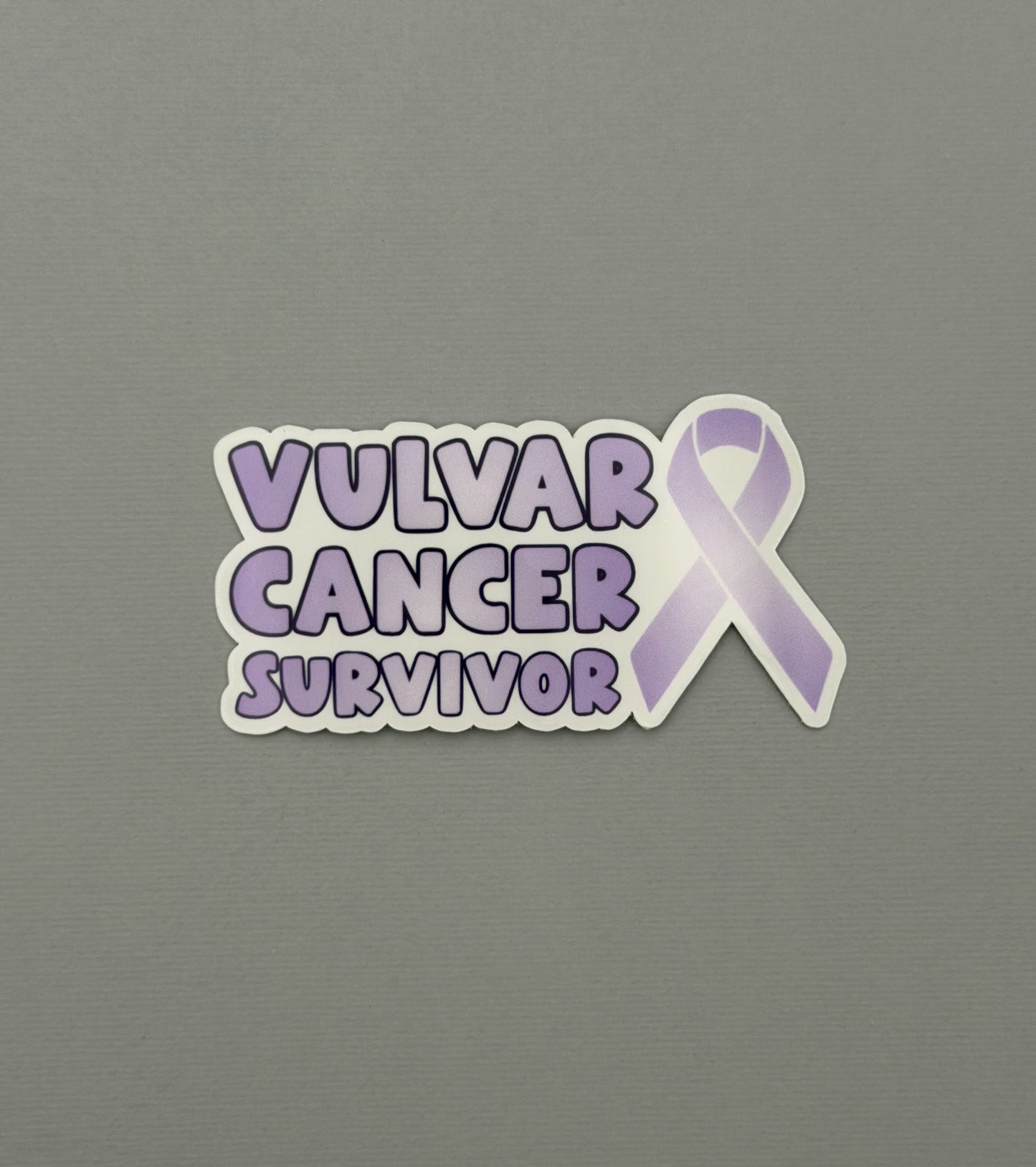 Vulvar Cancer Survivor with Ribbon Sticker or Magnet