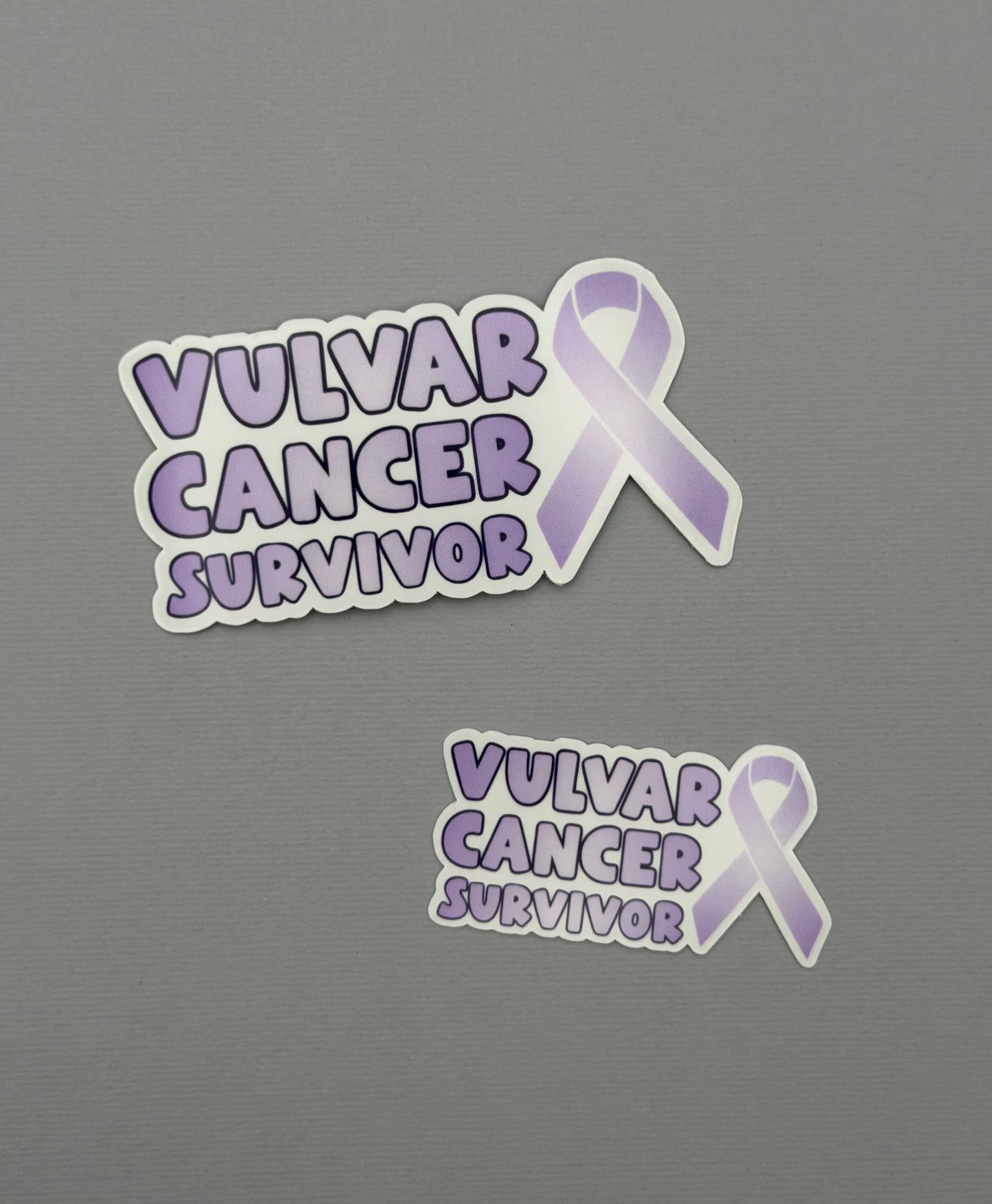 Vulvar Cancer Survivor with Ribbon Sticker or Magnet