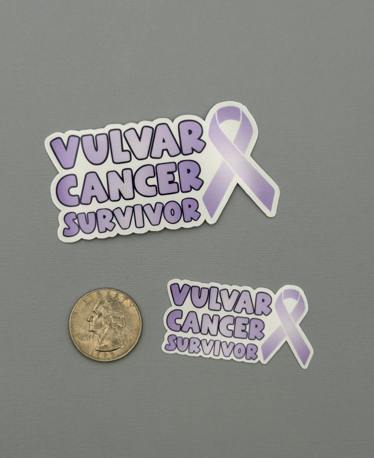 Vulvar Cancer Survivor with Ribbon Sticker or Magnet