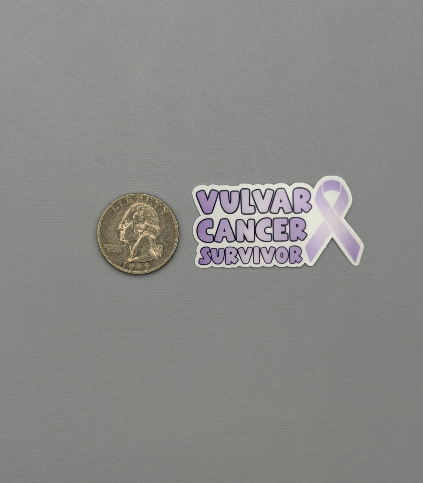 Vulvar Cancer Survivor with Ribbon Sticker or Magnet