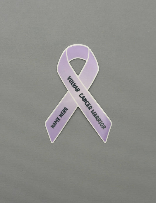 Vulvar Cancer Warrior Custom Ribbon Sticker or Magnet