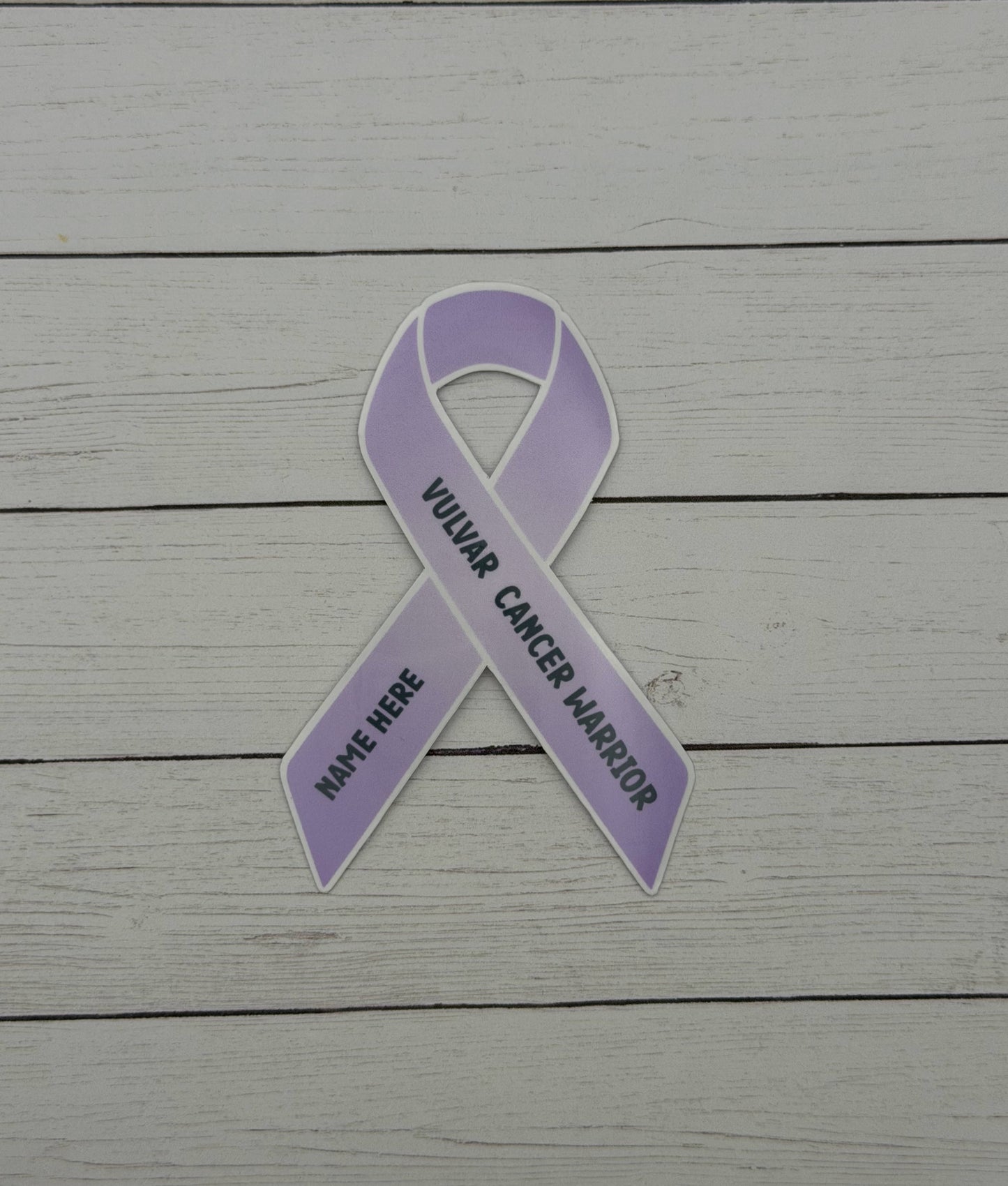 Vulvar Cancer Warrior Custom Ribbon Sticker or Magnet