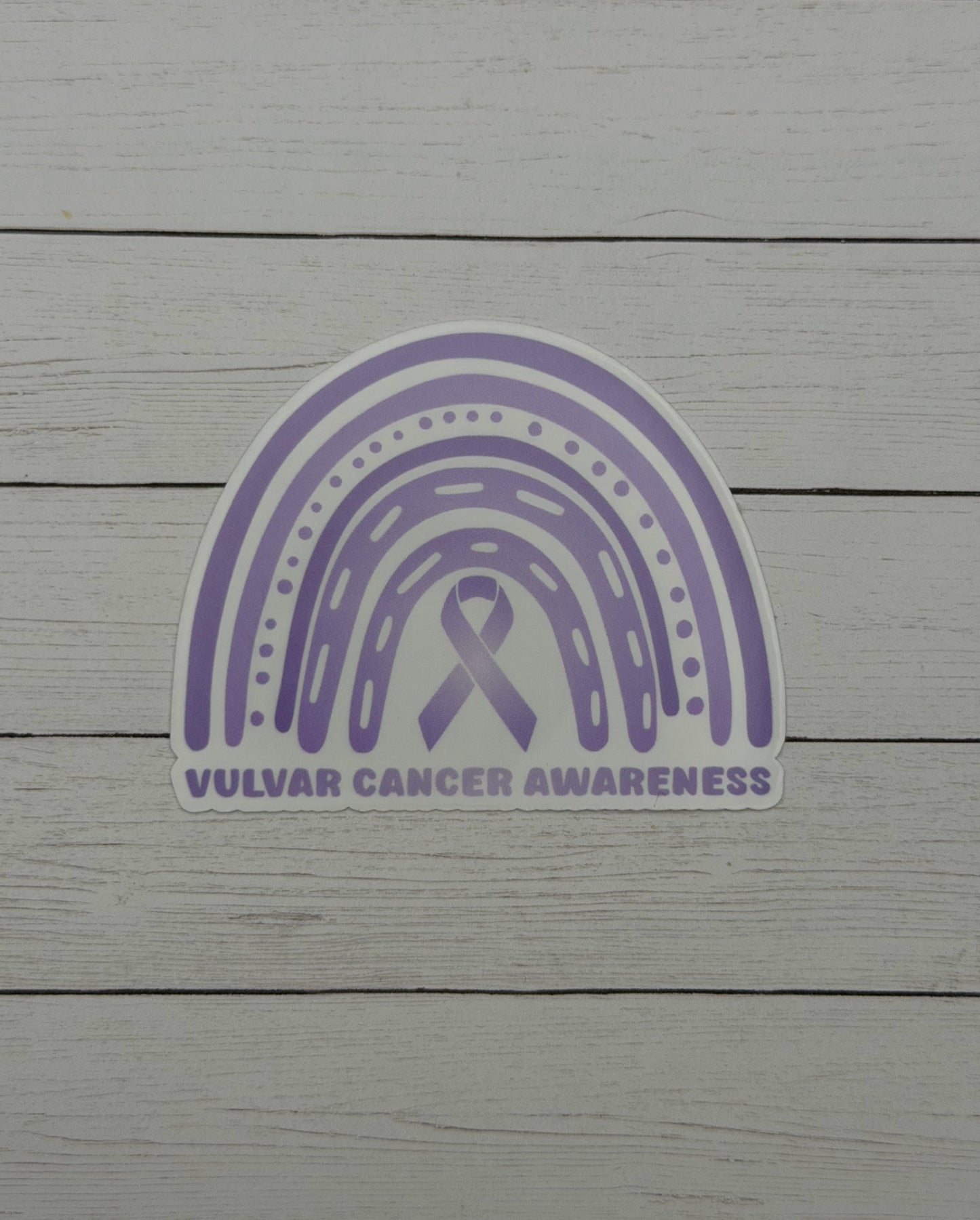 Vulvar Cancer Awareness Rainbow Sticker or Magnet