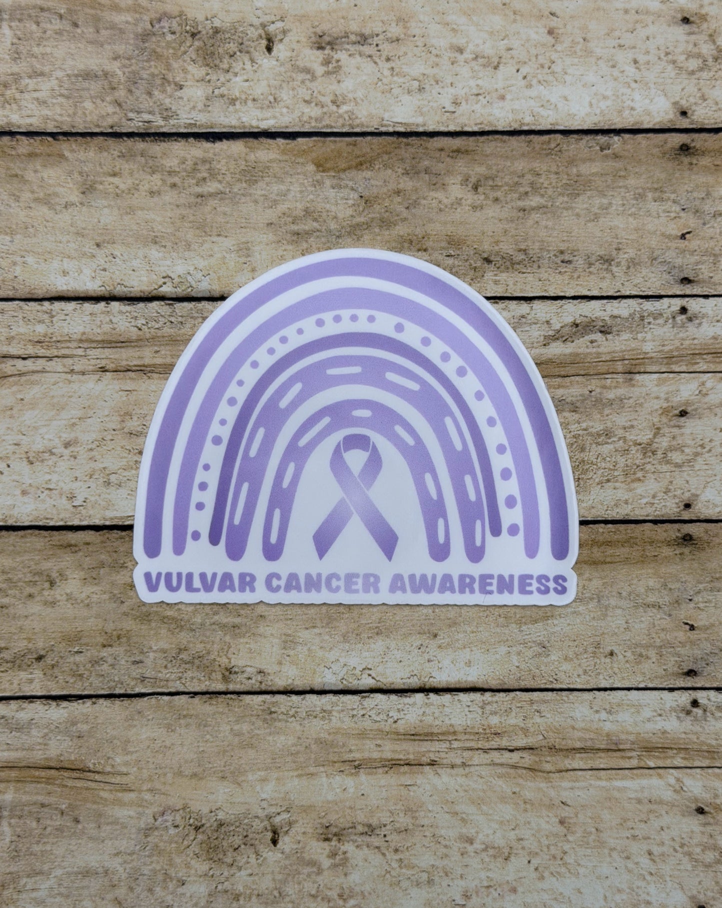 Vulvar Cancer Awareness Rainbow Sticker or Magnet