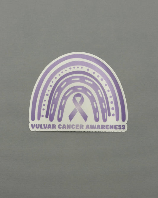 Vulvar Cancer Awareness Rainbow Sticker or Magnet