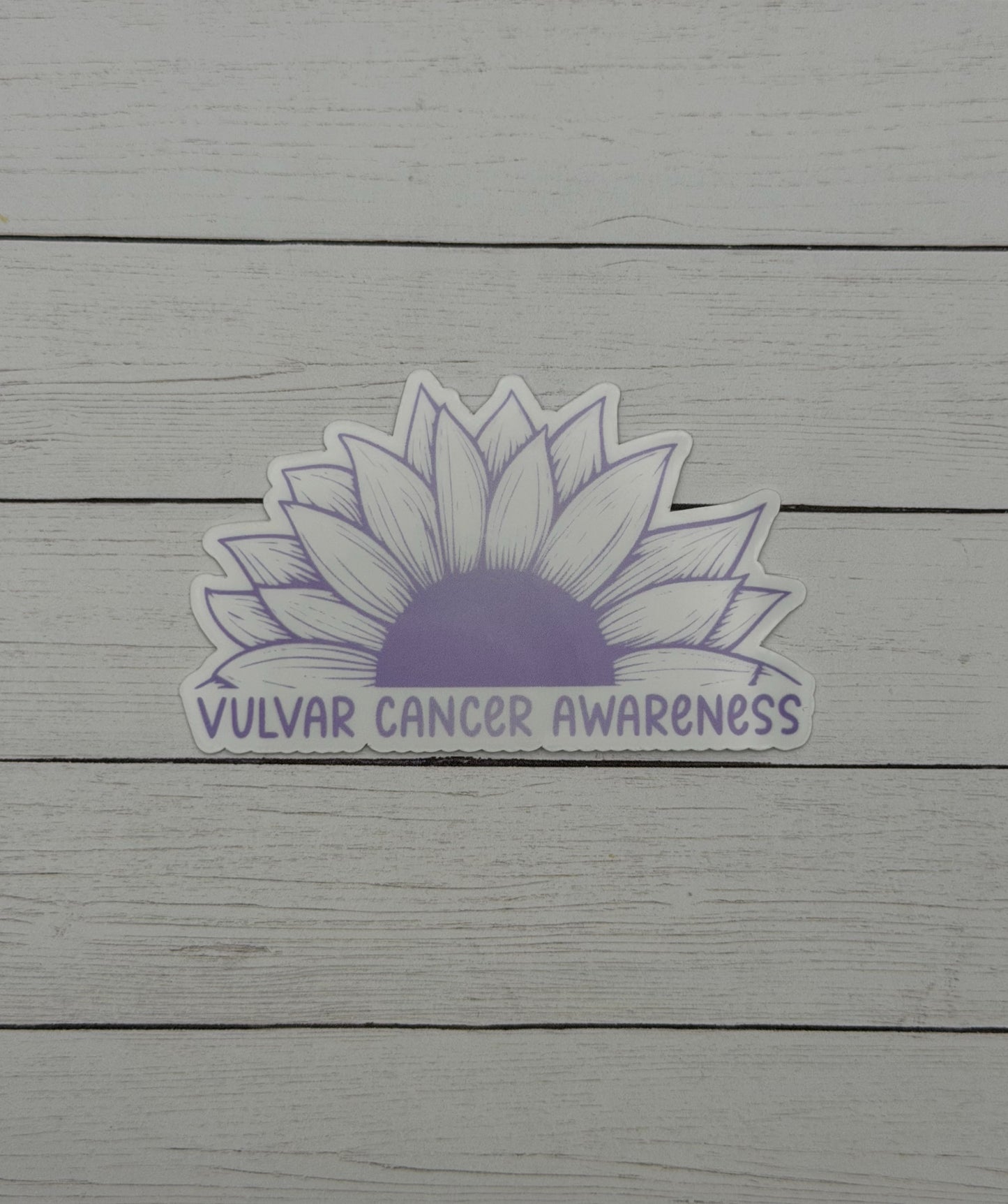 Vulvar Cancer Awareness Sunflower Sticker or Magnet