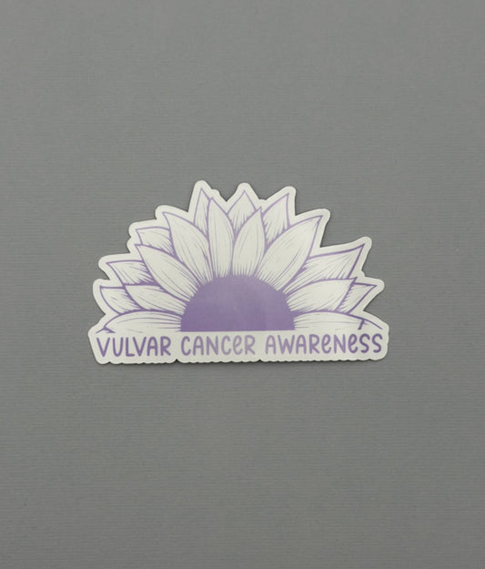 Vulvar Cancer Awareness Sunflower Sticker or Magnet