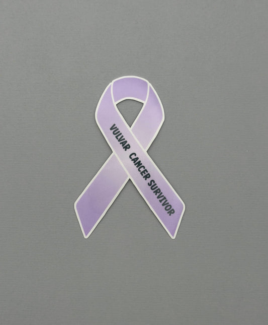 Vulvar Cancer Survivor Ribbon Sticker or Magnet