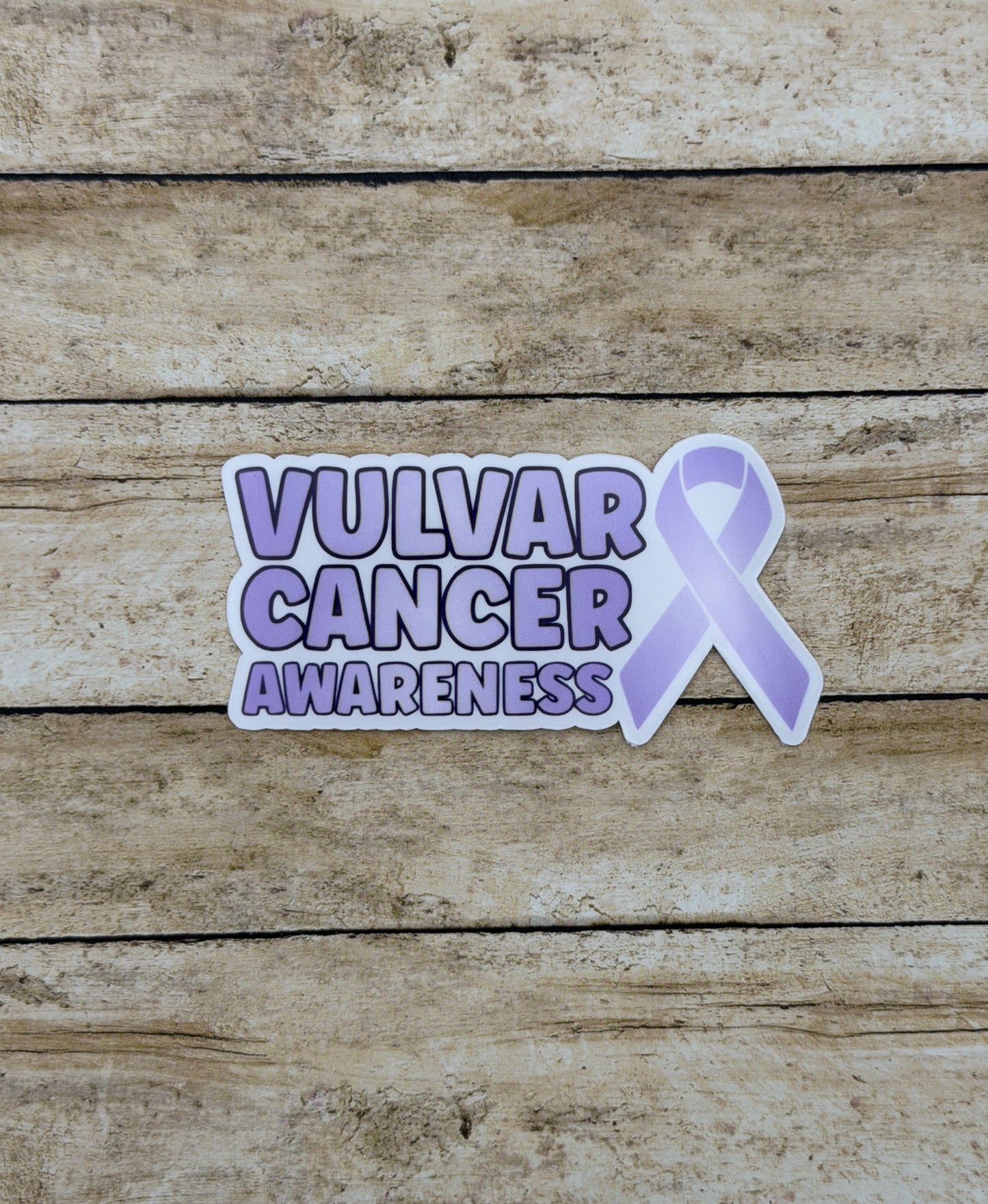 Vulvar Cancer Awareness with Ribbon Sticker or Magnet