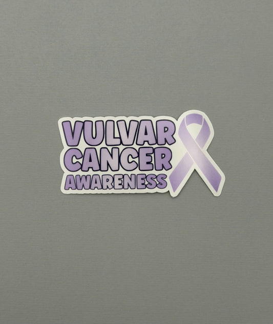 Vulvar Cancer Awareness with Ribbon Sticker or Magnet