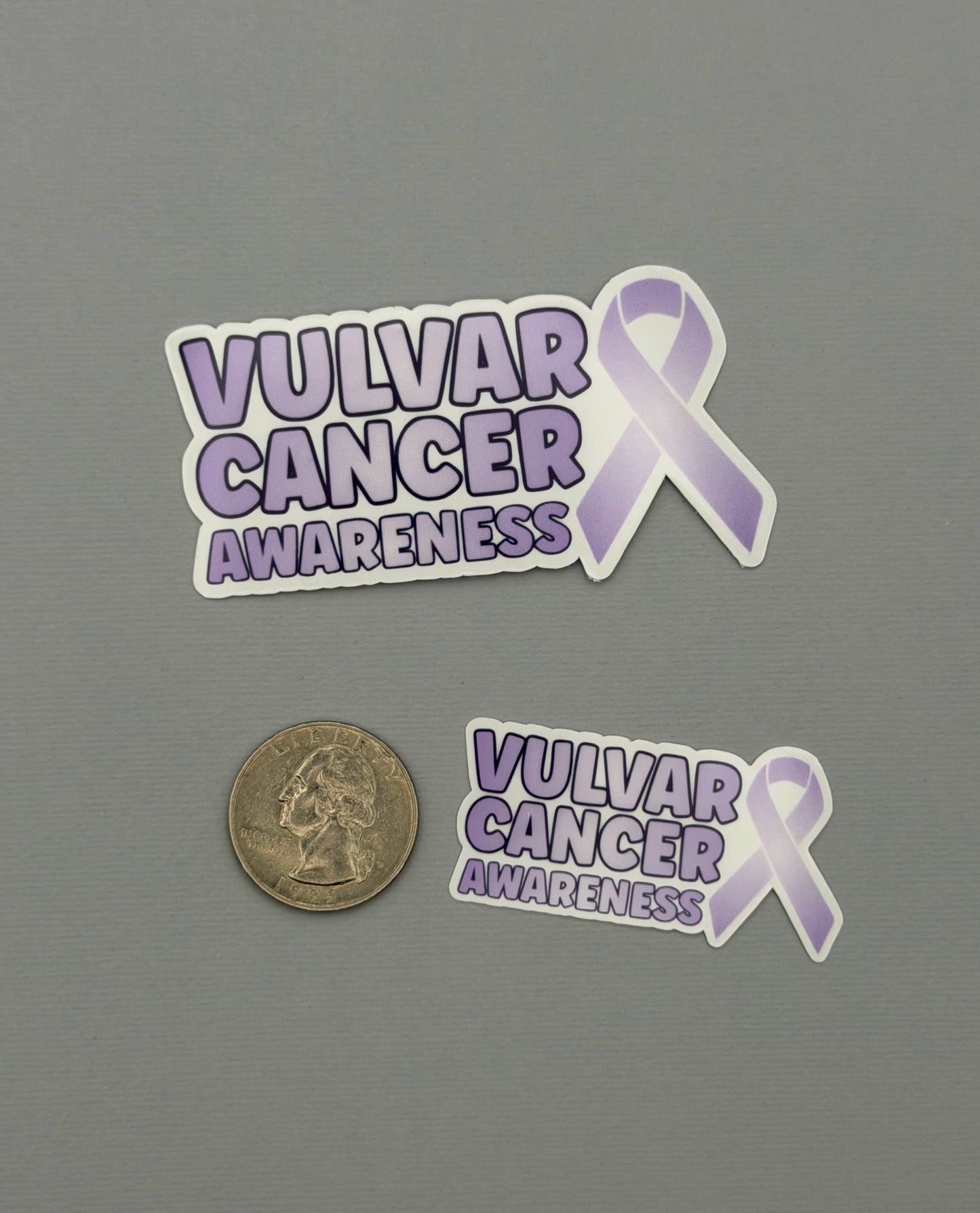 Vulvar Cancer Awareness with Ribbon Sticker or Magnet