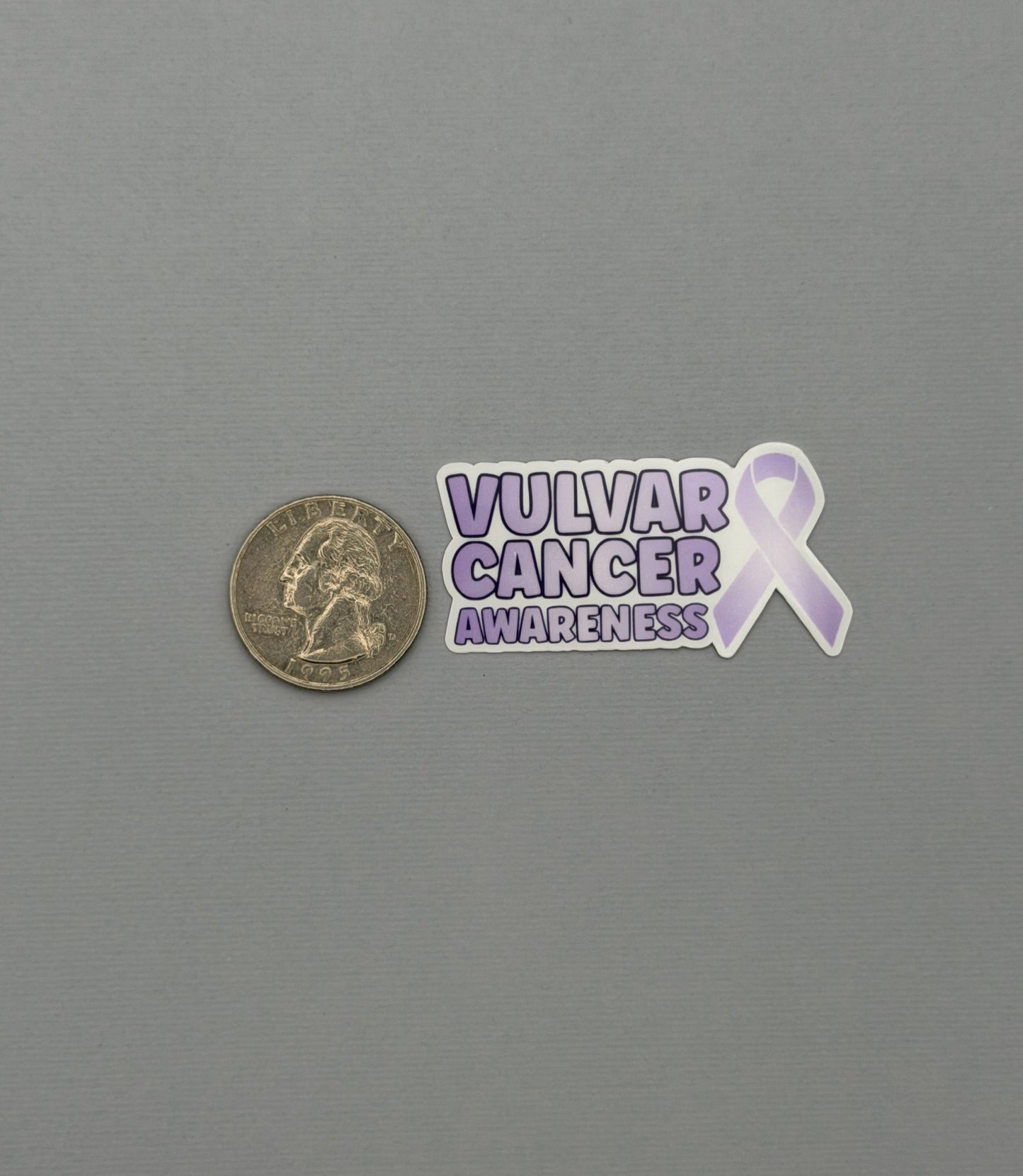 Vulvar Cancer Awareness with Ribbon Sticker or Magnet