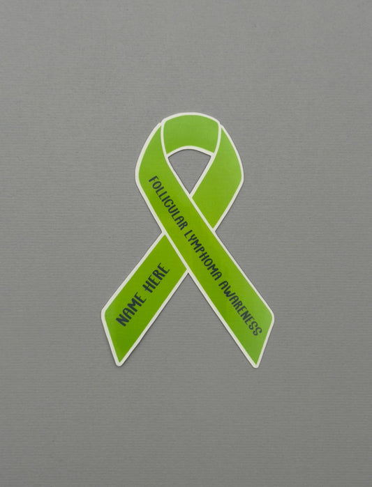 Follicular Lymphoma Awareness Custom Ribbon Sticker or Magnet