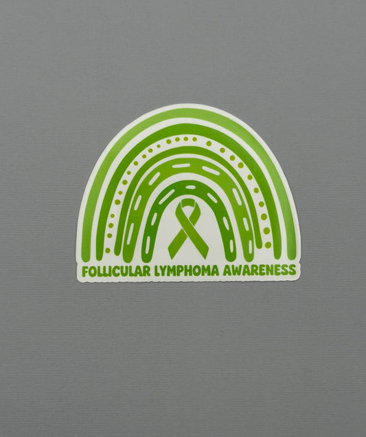 Follicular Lymphoma Awareness Rainbow Sticker or Magnet