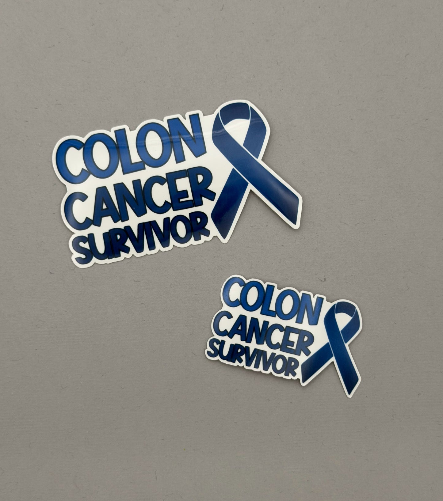 Colon Cancer Survivor with Ribbon Sticker