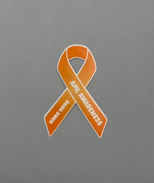 AML Awareness Custom Ribbon Sticker | Acute Myeloid Leukemia