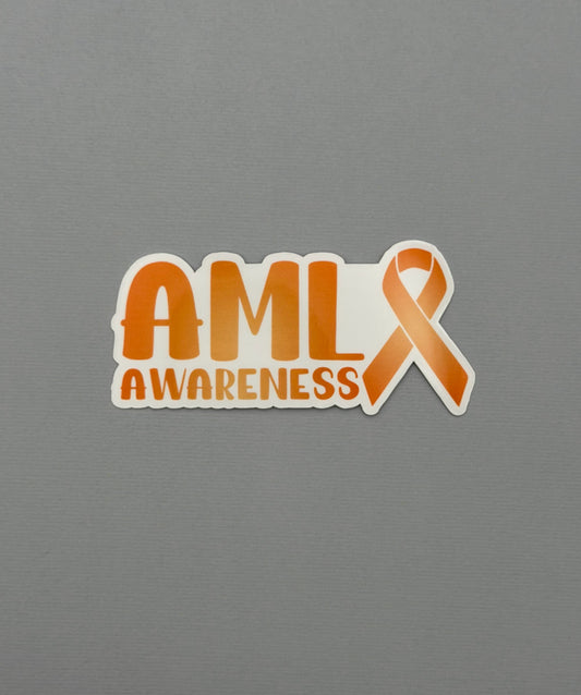 AML Awareness with Ribbon Sticker or Magnet | Acute Myeloid Leukemia
