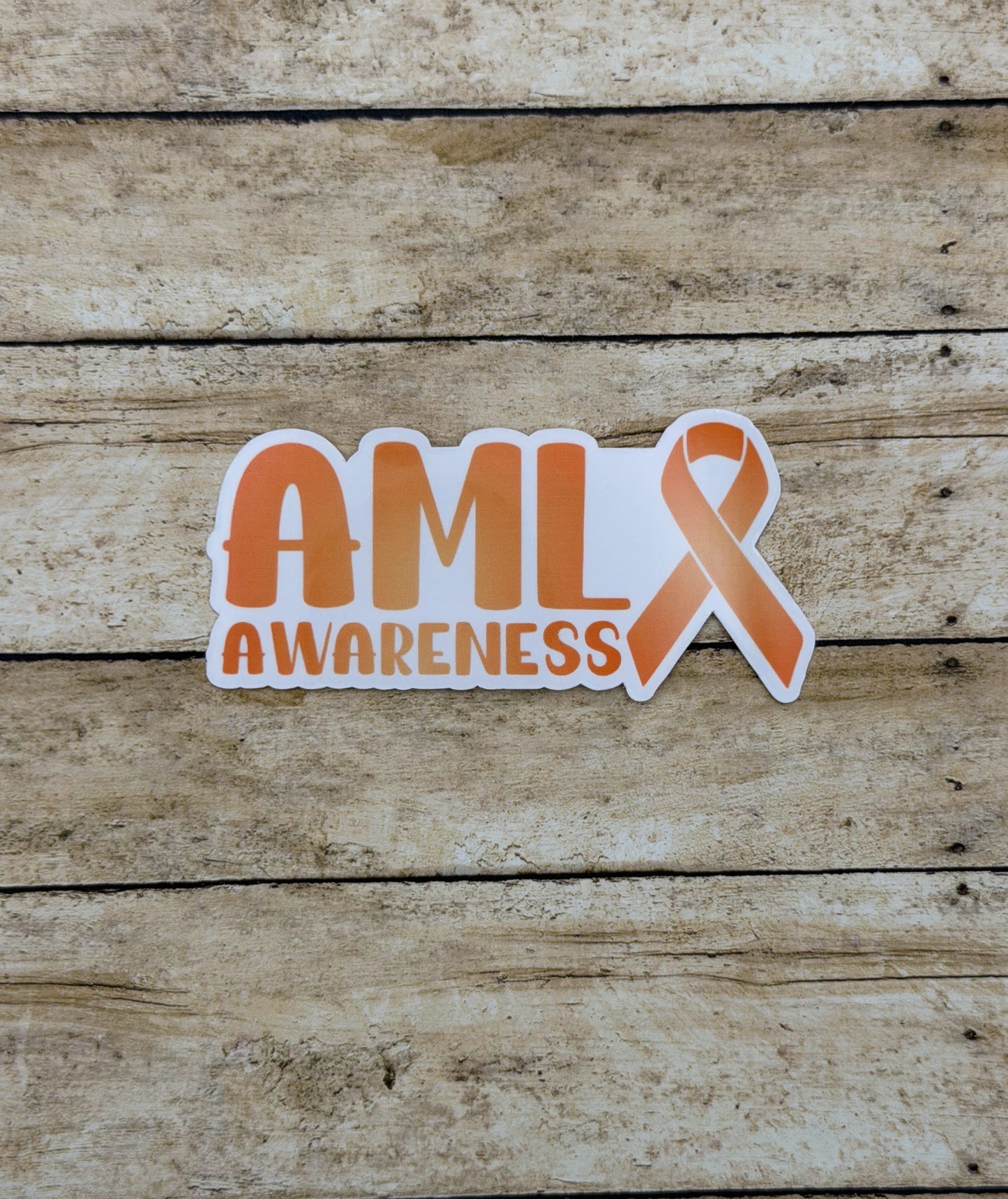 AML Awareness with Ribbon Sticker or Magnet | Acute Myeloid Leukemia