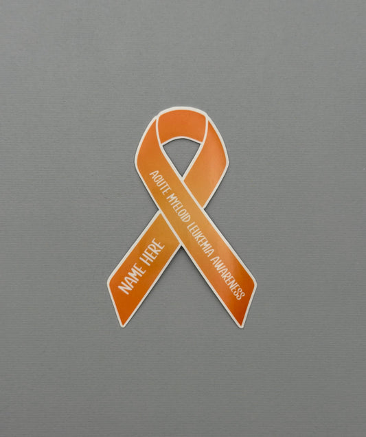 Acute Myeloid Leukemia Awareness Custom Ribbon Sticker | AML