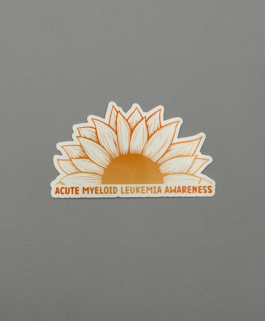 Acute Myeloid Leukemia Awareness Sunflower Sticker or Magnet | AML