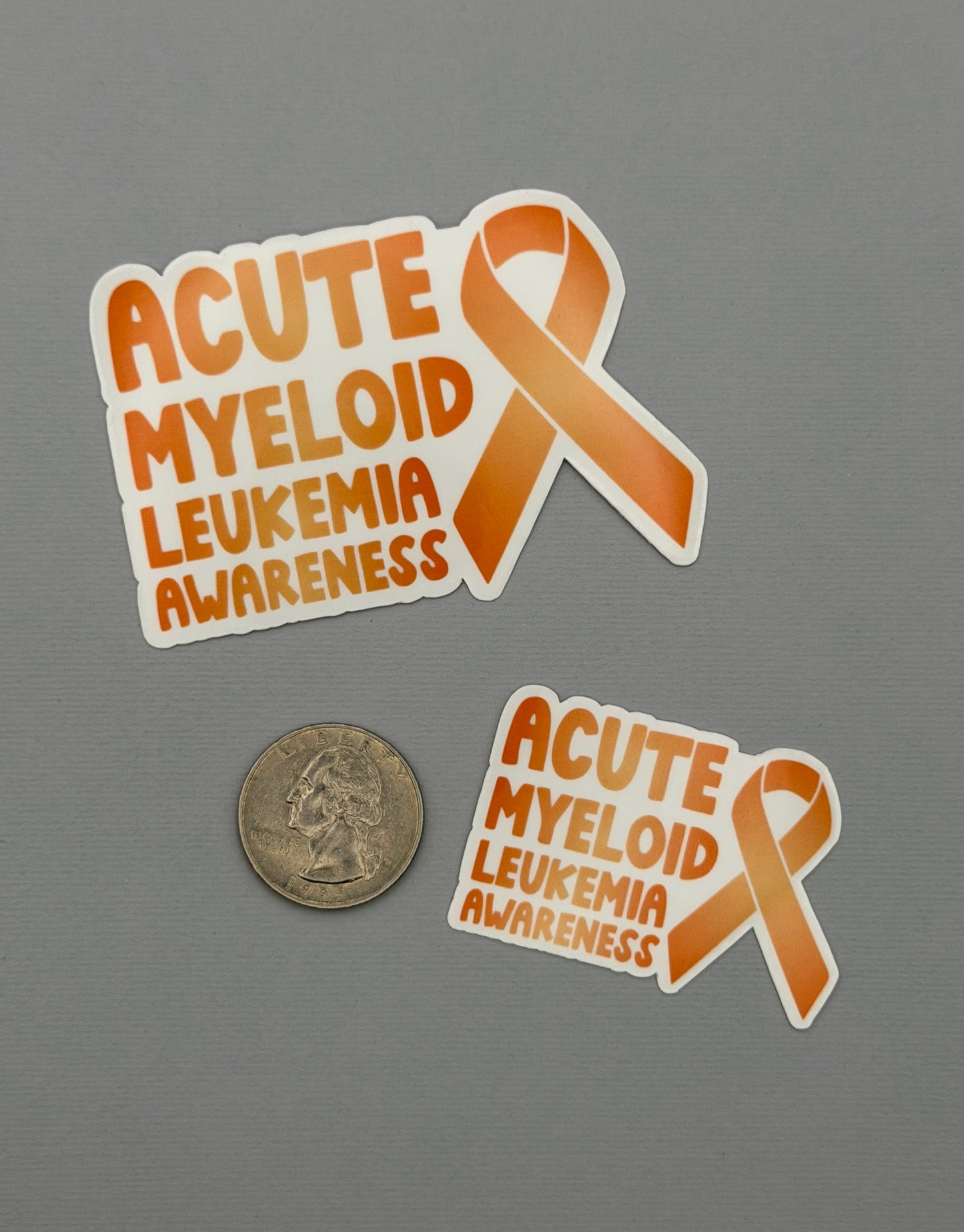 Acute Myeloid Leukemia Awareness with Ribbon Sticker or Magnet | AML